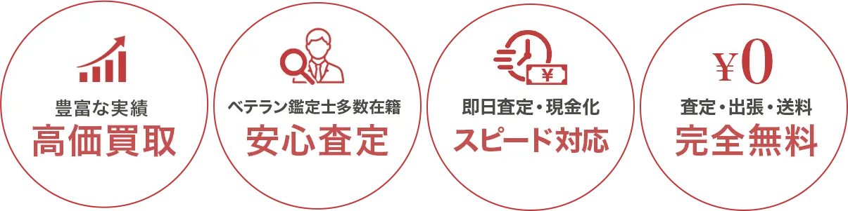 高価買取・安心査定・スピード対応・手数料無料