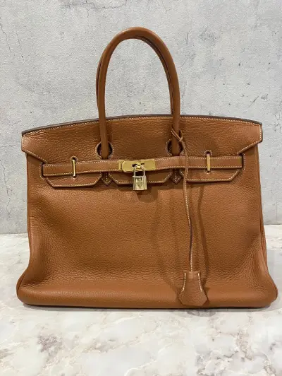 エルメス買取 エルメス バーキン35 トゴ ゴールド ゴールド金具 □J 